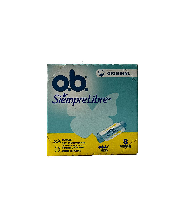 TAMPONES OB ORIGINAL MEDIO CAJA X 8 UNDS